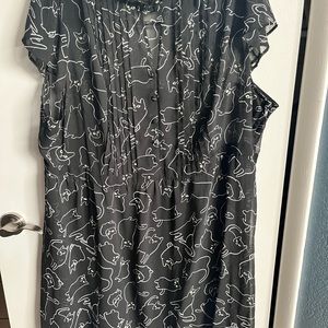 ModCloth pleated bib sheer cat dress